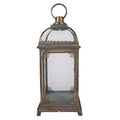 Viktorianische Metall-Laterne mit Glaskuppeldach Antikbraun-Gold 20x20x48 cm von Clayre & Eef (5Y1417)