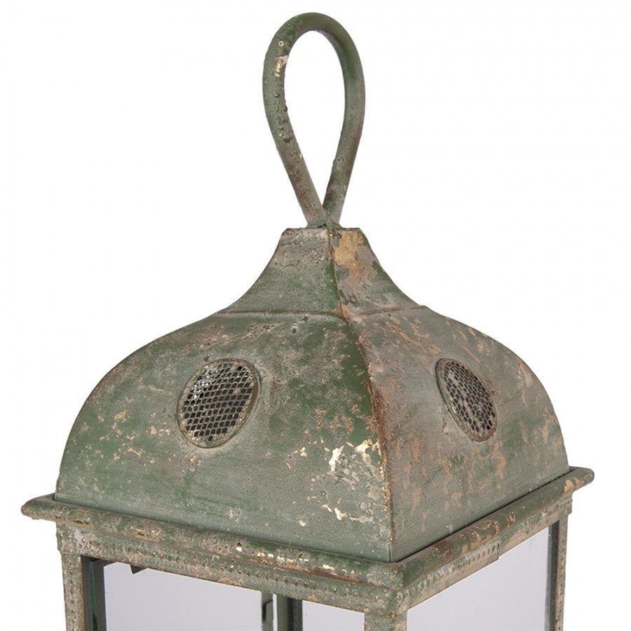 Vintage-Metall-Laterne mit Glastüren Patinagrün 20x20x49 cm von Clayre & Eef (5Y1419)