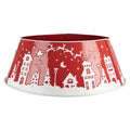 Weihnachtsbaumkragen Metall Winterdorf Baumständer-Abdeckung Rot Weiß Ø 66x23 cm von Clayre & Eef (5Y1427)