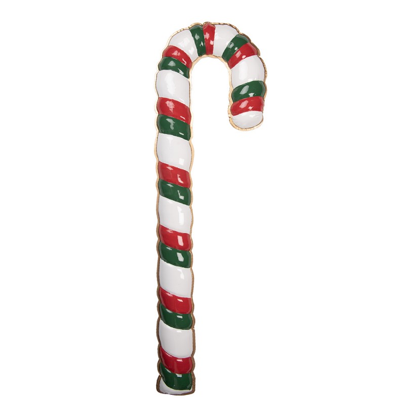 Weihnachtsdekoration Zuckerstange XXL Metall Wanddeko Rot Grün Weiß 30x3x101 cm von Clayre & Eef (5Y1453)
