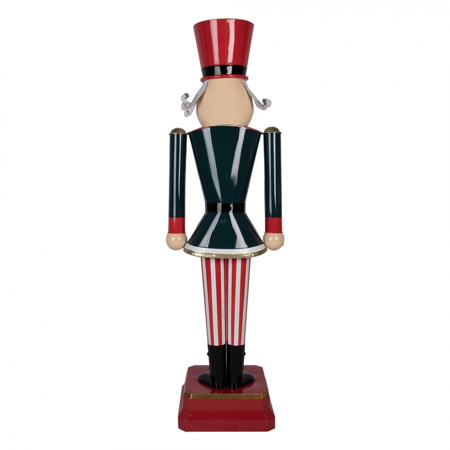 Monumentale Weihnachtsfigur Nussknacker-Offizier Parade Rot-Grün Metall 37x31x134 cm von Clayre & Eef (5Y1461)