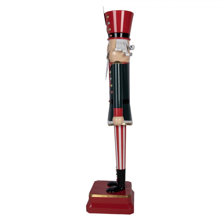 Monumentale Weihnachtsfigur Nussknacker-Offizier Parade Rot-Grün Metall 37x31x134 cm von Clayre & Eef (5Y1461)