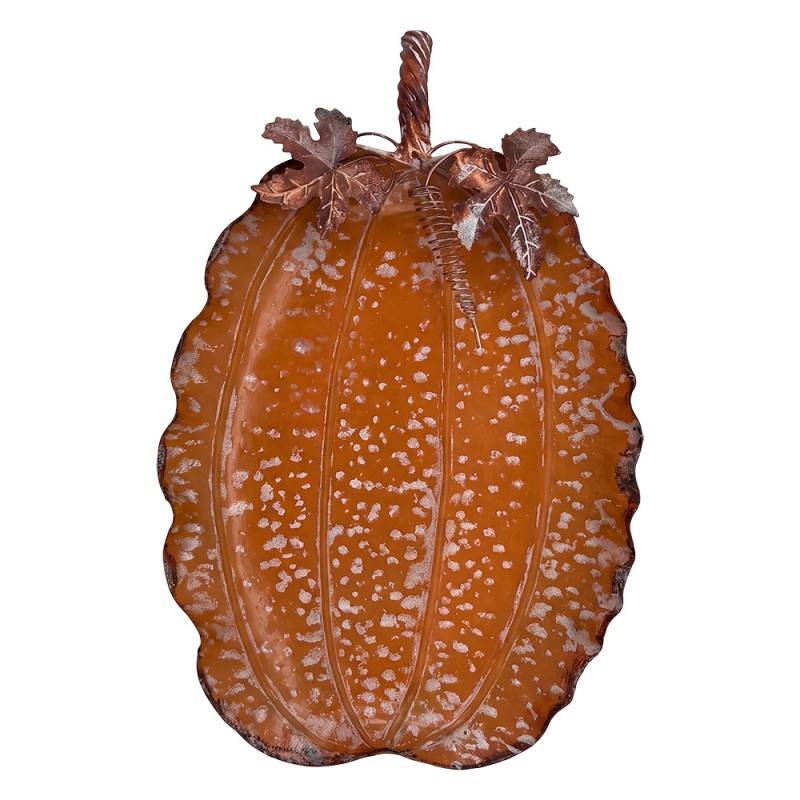 Platzteller Kürbis Oval Metall Orange 56x34 cm Servierteller Unterteller von Clayre & Eef (5Y1485)