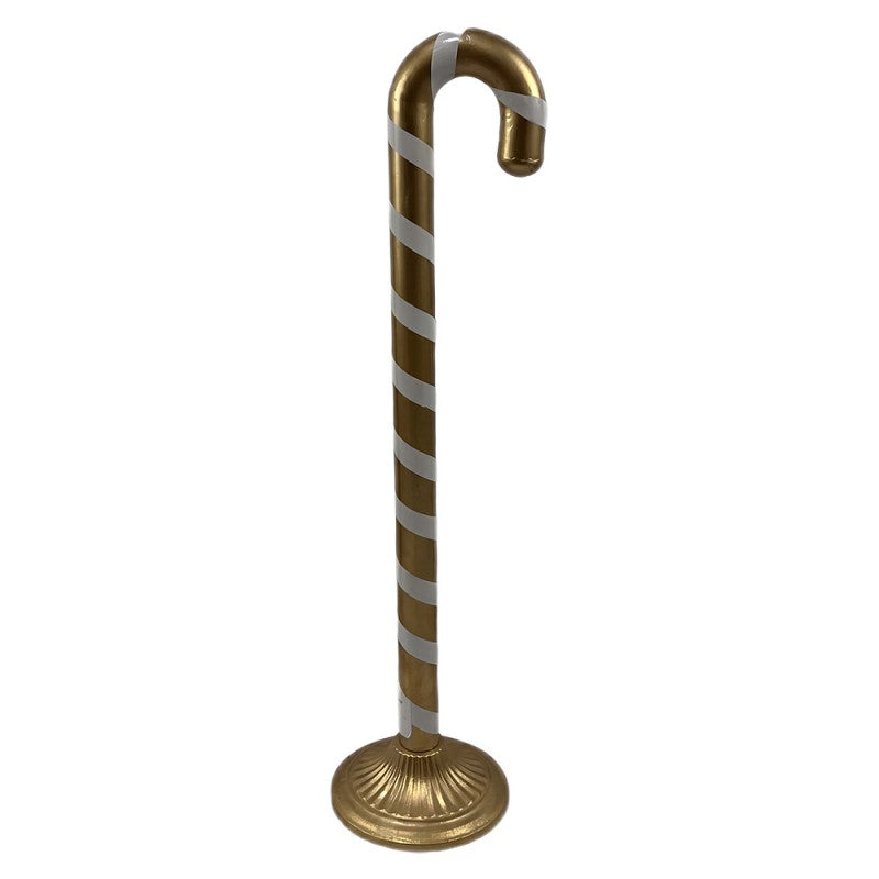 Weihnachtsdekoration Zuckerstange Metall stehend Gold Weiß Ø 18x72 cm von Clayre & Eef (5Y1486GO)