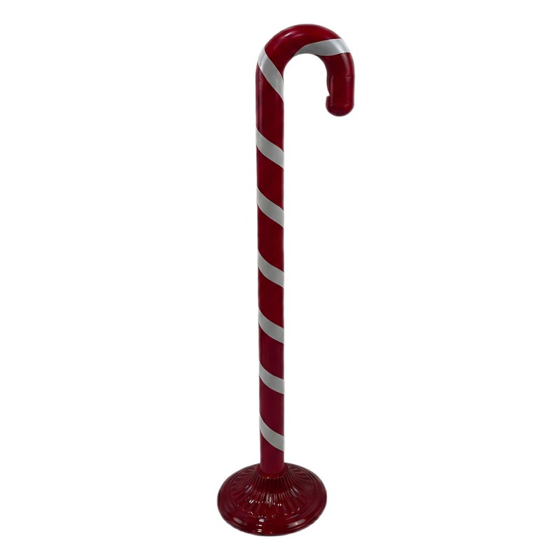 Weihnachtsdekoration Zuckerstange Metall stehend Rot Weiß Ø 18x72 cm von Clayre & Eef (5Y1486R)