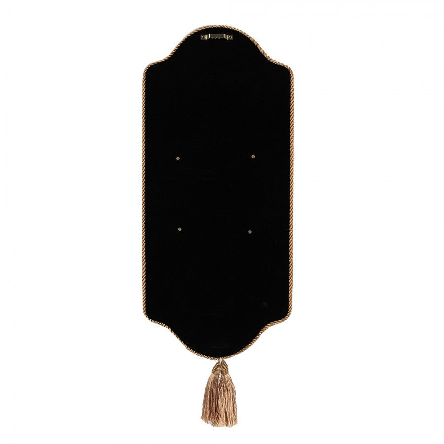 Barocker Wandspiegel auf Samtpaneel mit Quaste Altrosa-Gold 20x3x44 cm von Clayre & Eef (62S293)