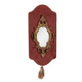 Barocker Wandspiegel auf Samtpaneel mit Quaste Altrosa-Gold 20x3x44 cm von Clayre & Eef (62S293)