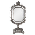 Barock-Tischspiegel mit Krone & Facettenschliff Antiksilber Polyresin 15x10x31 cm von Clayre & Eef (62S299)