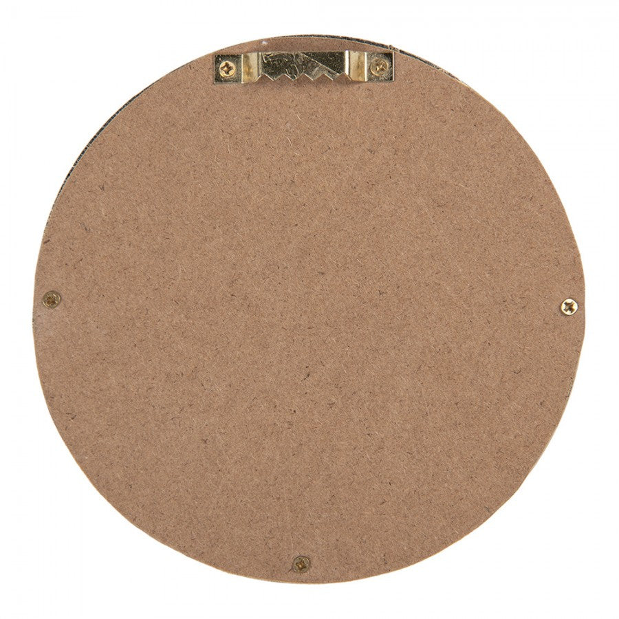 Runder Konvexspiegel Blasenspiegel Lorbeerkranz Antikgold Polyresin Ø 13x2 cm von Clayre & Eef (62S310)