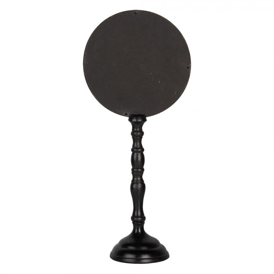 Viktorianischer Konvex-Standspiegel Blasenspiegel Balustersäule Schwarz Polyresin 17x10x39 cm von Clayre & Eef (62S316)