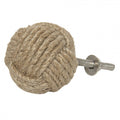 Jute-Möbelknauf Seemannsknoten Affenfaust Naturbraun Ø 4x4 cm von Clayre & Eef (64165)