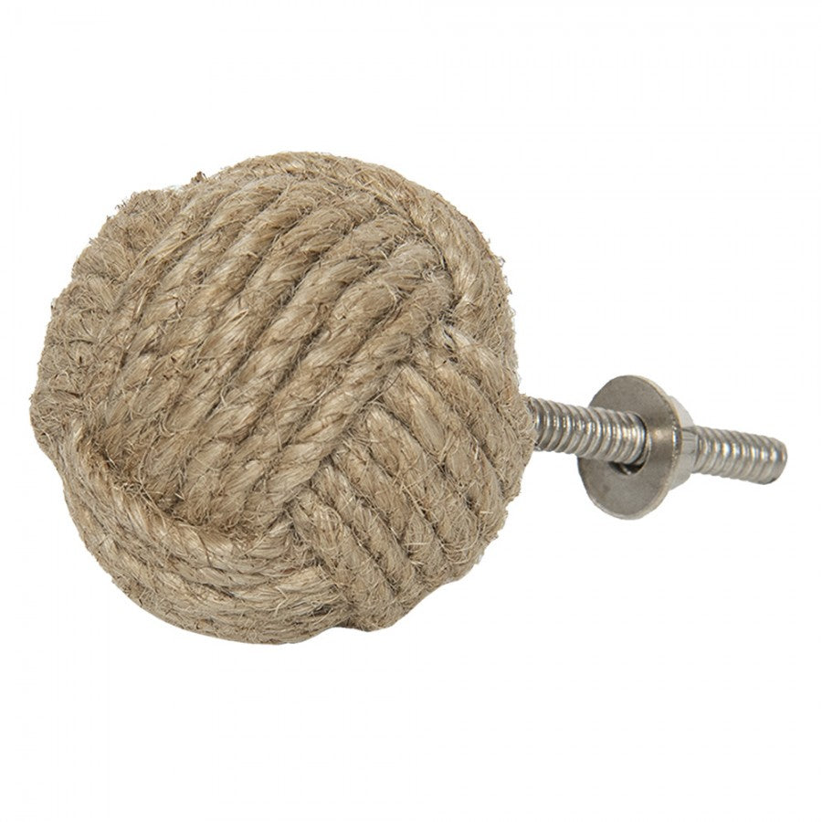 Jute-Möbelknauf Seemannsknoten Affenfaust Naturbraun Ø 4x4 cm von Clayre & Eef (64165)