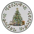 Platzteller Weihnachtsbaum Ilex Speiseteller Kuchenteller Weiß-Grün Ø 33 cm von Clayre & Eef (64594)