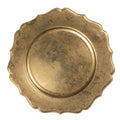 Platzteller Barock Wellenrand Antikgold Ø 33 cm Speiseteller Kuchenteller von Clayre & Eef (64597GO)
