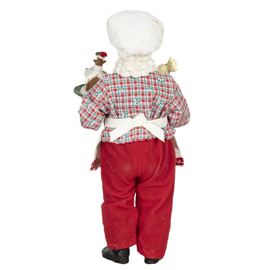 Clayre & Eef Textil-Weihnachtsmann „Bäcker Weihnachtsbäckerei “, 13x10x28 cm (64648)