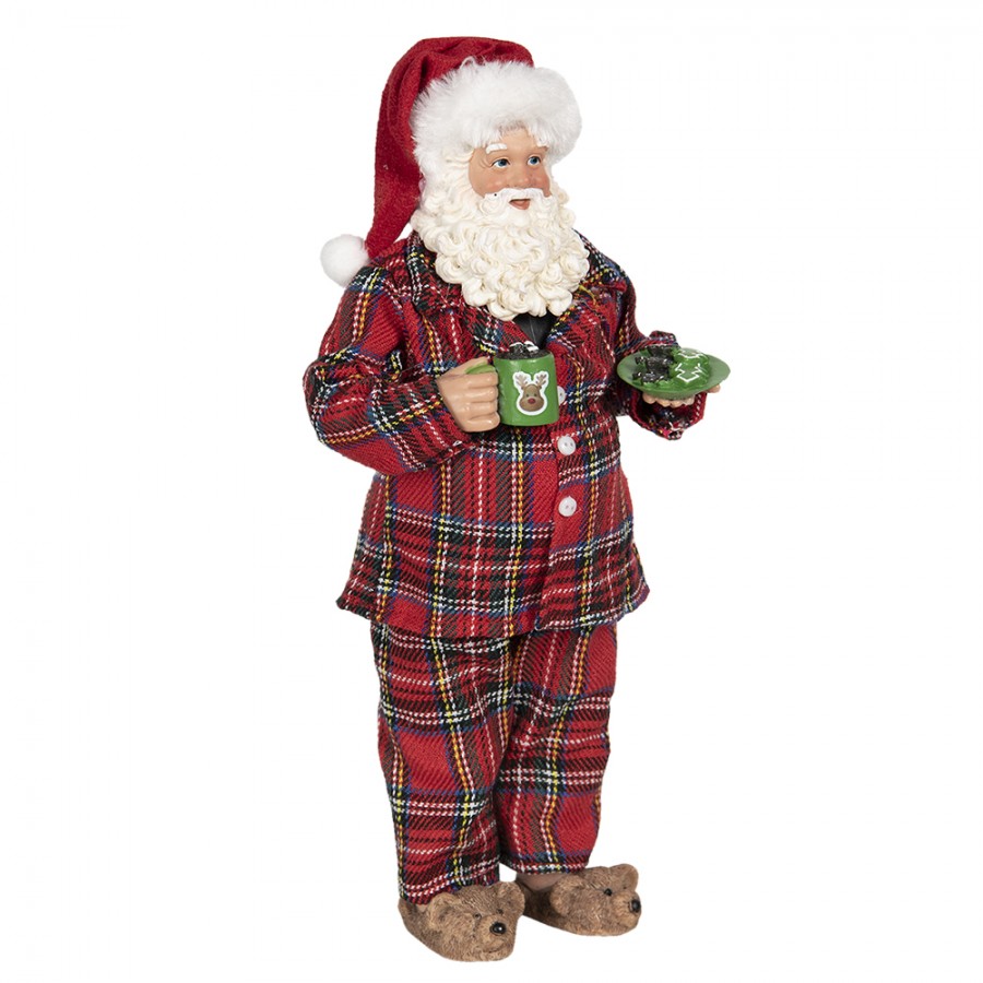 Clayre & Eef Textil-Weihnachtsmann im Schlafanzug“, 14x10x28 cm (64650)