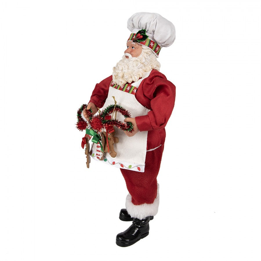 Clayre & Eef Textil-Weihnachtsmann „Weihnachtsbäckerei “, 16x8x28 cm (65216)