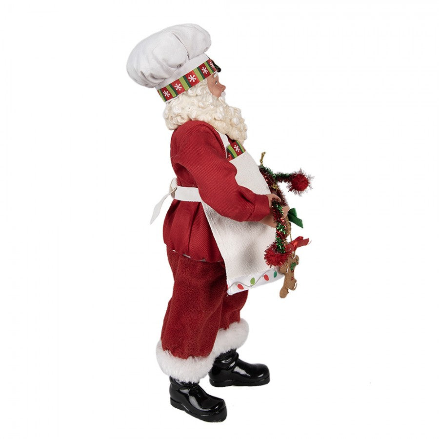 Clayre & Eef Textil-Weihnachtsmann „Weihnachtsbäckerei “, 16x8x28 cm (65216)