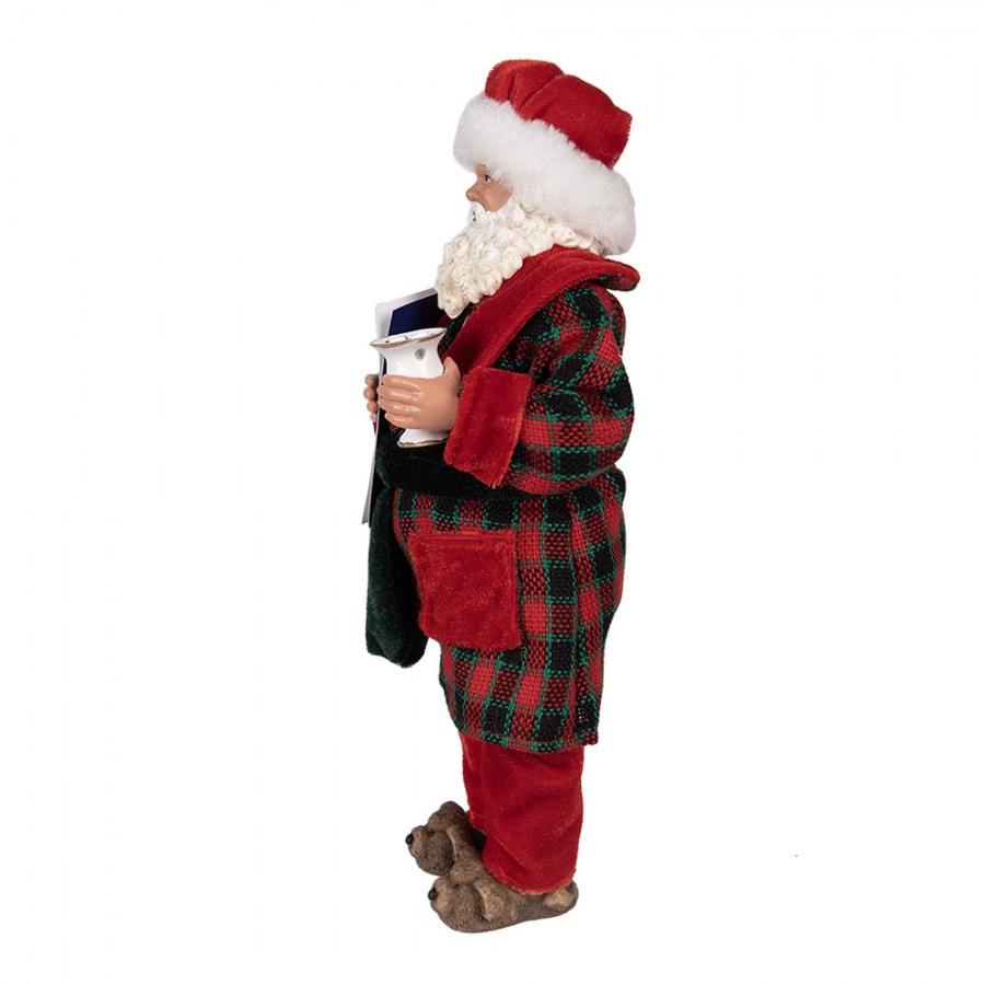 Clayre & Eef Textil-Weihnachtsmann „im Schlafanzug “, 16x8x28 cm (65222)