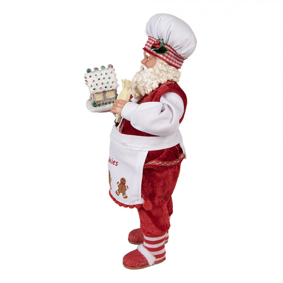 Clayre & Eef Textil-Weihnachtsmann „Festtag Deluxe“, 16x8x28 cm (65227)