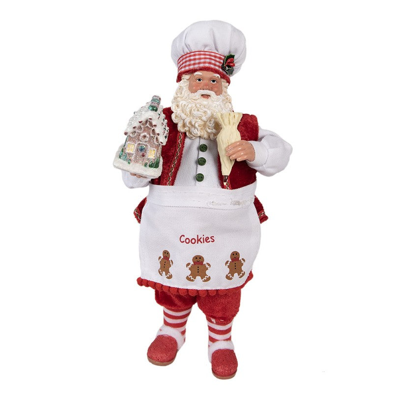 Clayre & Eef Textil-Weihnachtsmann „Festtag Deluxe“, 16x8x28 cm (65227)