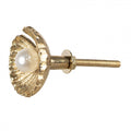 Metall-Möbelknauf Muschel mit Perle Goldfarbig Ø 3x6 cm von Clayre & Eef (65276)