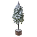 Deko-Weihnachtsbaum mit echtem Holzstamm verschneit Grün 17x14x44 cm von Clayre & Eef (65579)