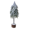 Deko-Weihnachtsbaum mit echtem Holzstamm verschneit Grün Weiß 20x15x53 cm von Clayre & Eef (65580)