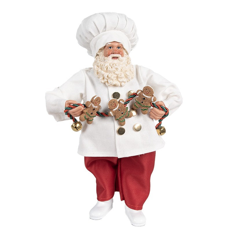 Clayre & Eef Textil-Weihnachtsmann „Weihnachtsbäckerei mit Lebkuchen-Männern“, 17x12x27 cm (65585)