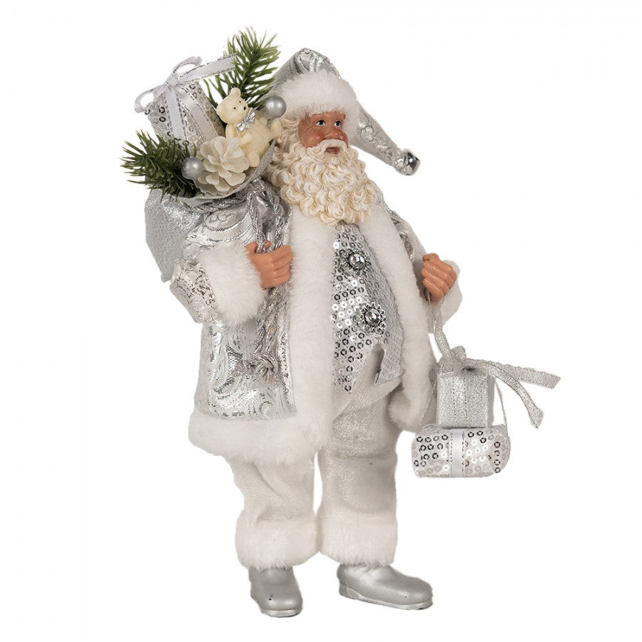 Clayre & Eef Textil-Weihnachtsmann „Voller Gabensack“, 18x11x28 cm (65587)