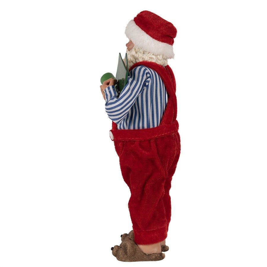 Clayre & Eef Textil-Weihnachtsmann „mit Buch“, 13x10x27 cm (65590)