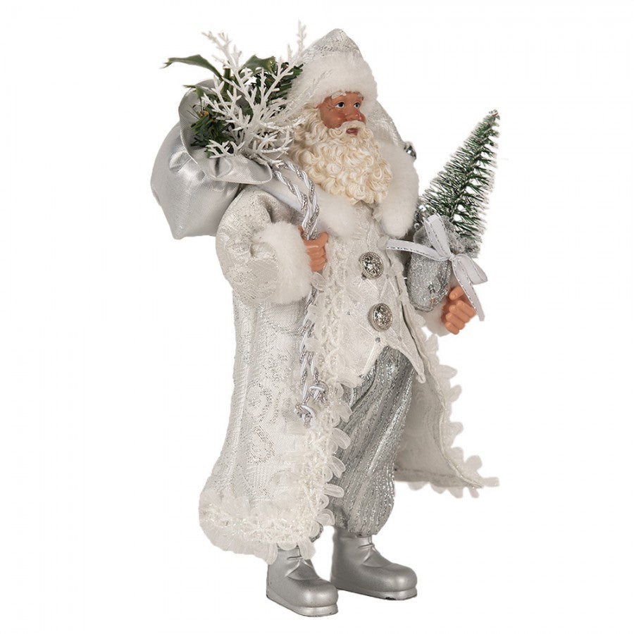 Clayre & Eef Textil-Weihnachtsmann „Waldweihnacht mit Geschenkesack“, 16x10x27 cm (65591)