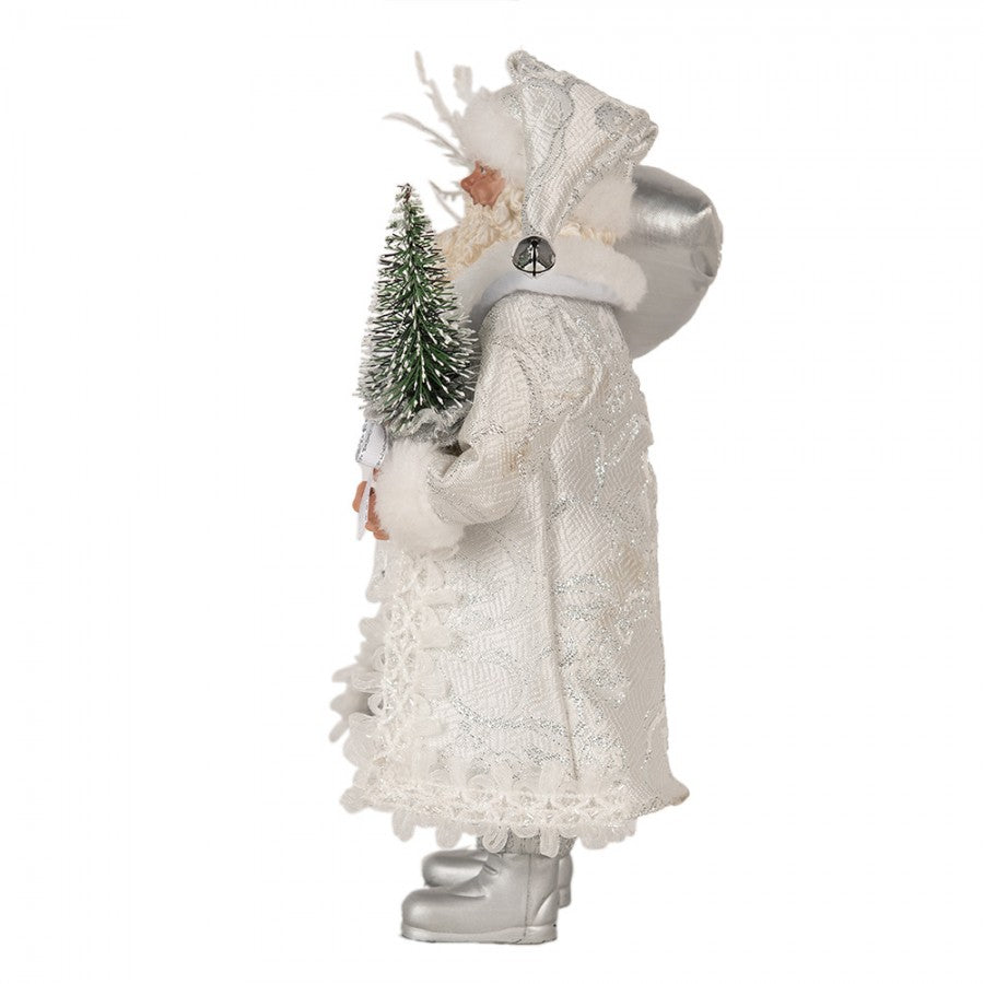 Clayre & Eef Textil-Weihnachtsmann „Waldweihnacht mit Geschenkesack“, 16x10x27 cm (65591)