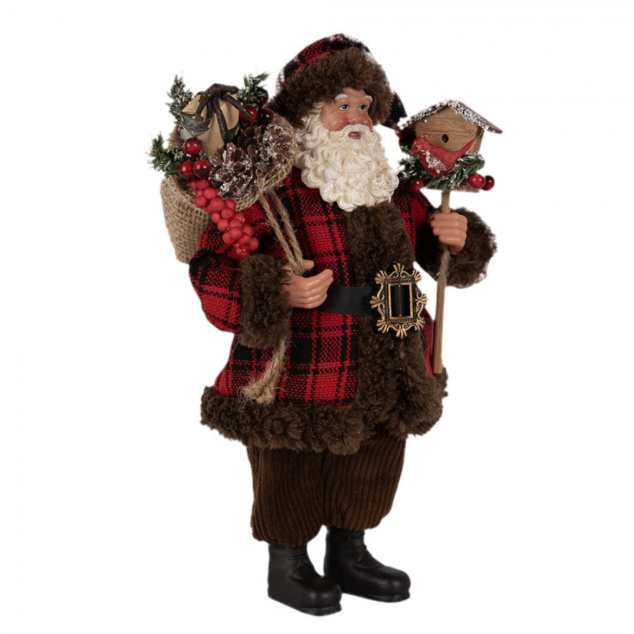 Clayre & Eef Textil-Weihnachtsmann „Mit Geschenken“, 18x10x27 cm (65595)