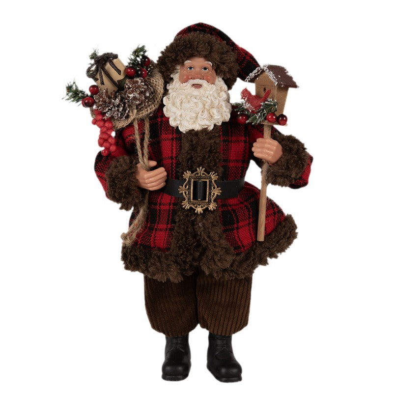 Clayre & Eef Textil-Weihnachtsmann „Mit Geschenken“, 18x10x27 cm (65595)