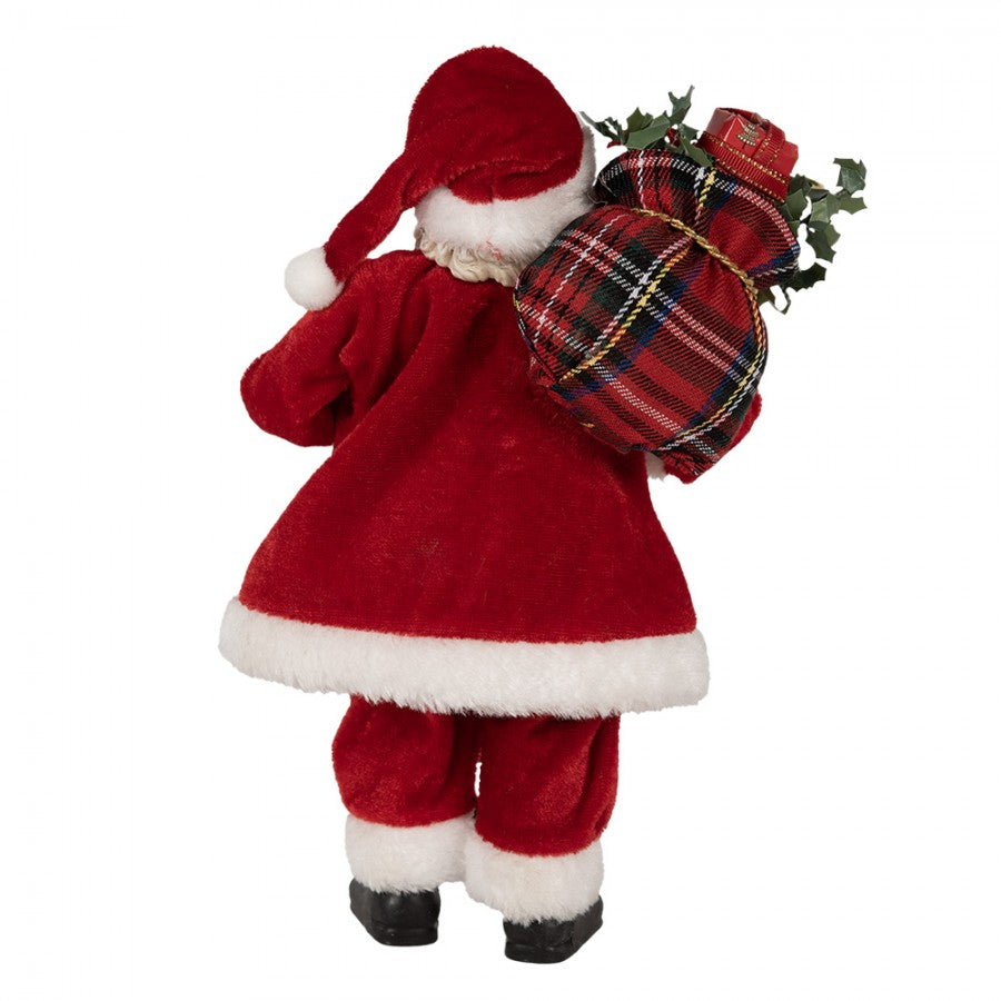Clayre & Eef Textil-Weihnachtsmann „Mit Gabensack“, 16x10x27 cm (65596)