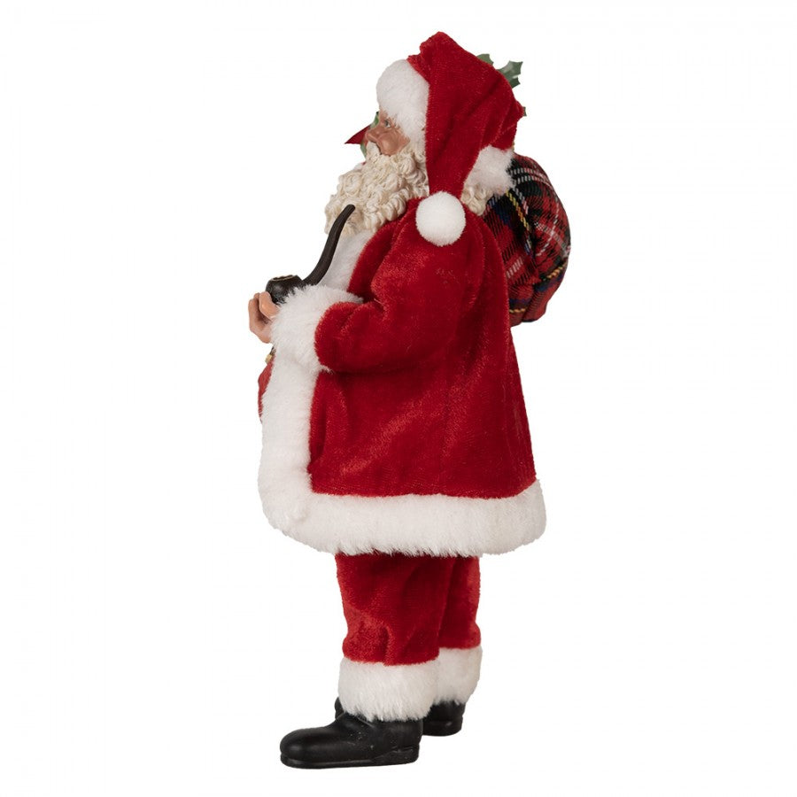 Clayre & Eef Textil-Weihnachtsmann „Mit Gabensack“, 16x10x27 cm (65596)