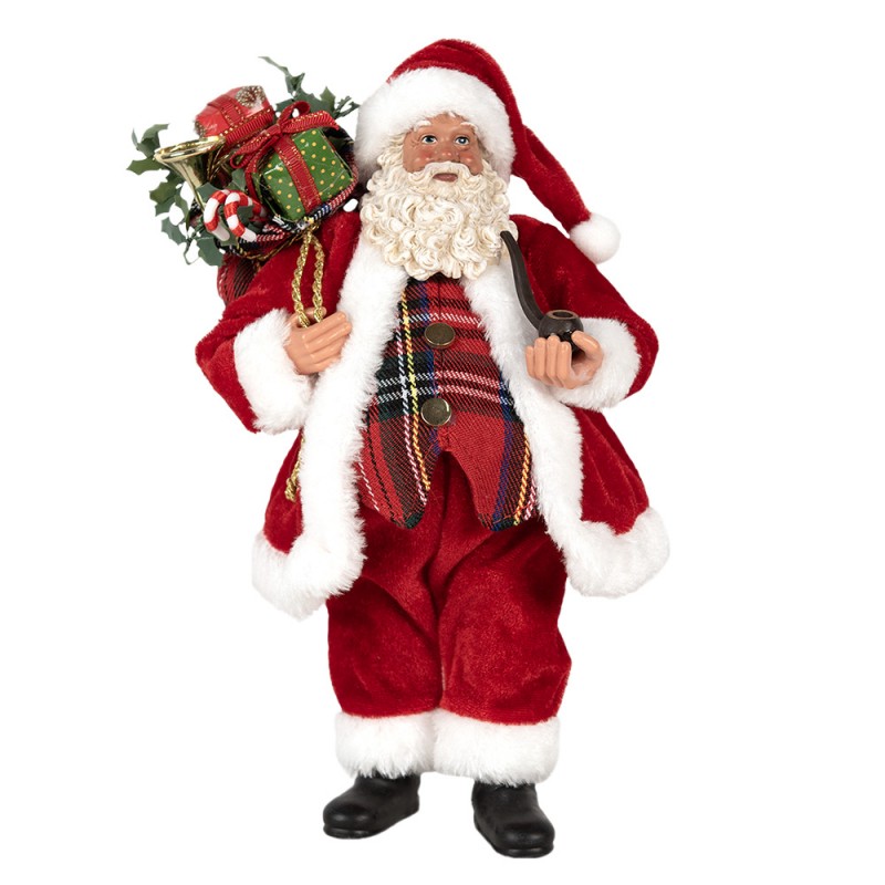 Clayre & Eef Textil-Weihnachtsmann „Mit Gabensack“, 16x10x27 cm (65596)