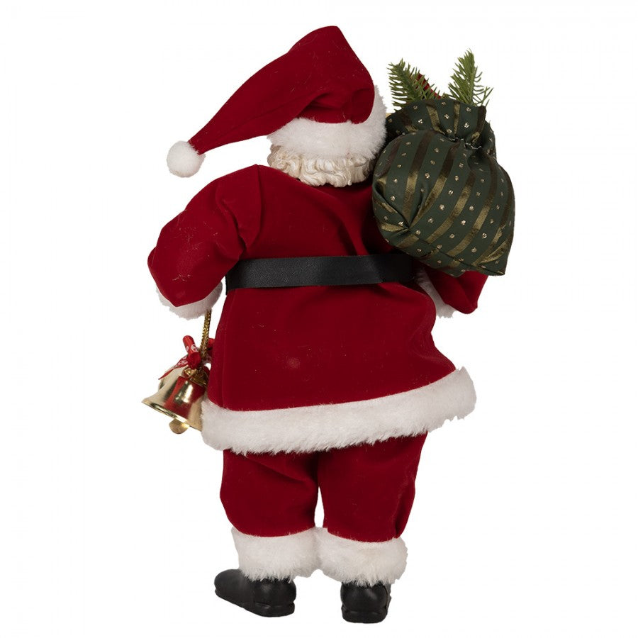 Clayre & Eef Textil-Weihnachtsmann „Winterwald-Edition“, 17x10x27 cm (65597)