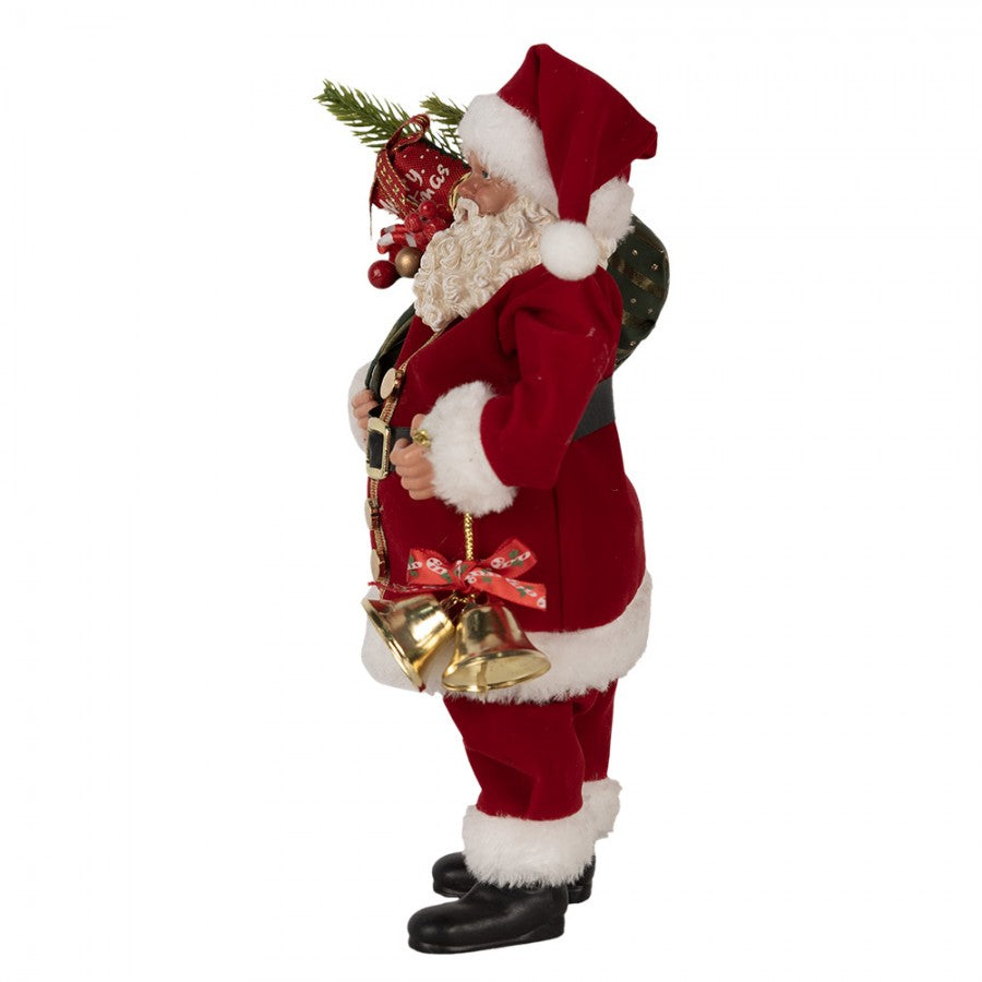 Clayre & Eef Textil-Weihnachtsmann „Winterwald-Edition“, 17x10x27 cm (65597)