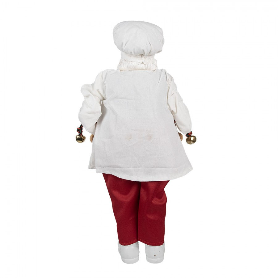 Clayre & Eef Textil-Weihnachtsmann - Bäcker Weihnachtsbäckerei Gingerbread Lebkuchenmann 27x13x50 cm (65628)