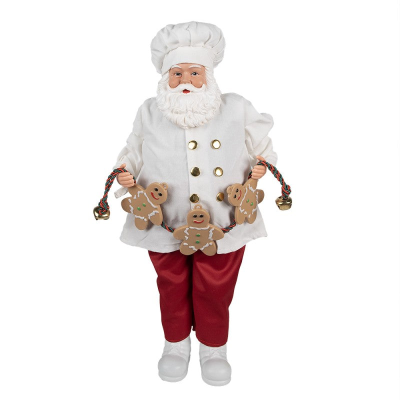 Clayre & Eef Textil-Weihnachtsmann - Bäcker Weihnachtsbäckerei Gingerbread Lebkuchenmann 27x13x50 cm (65628)