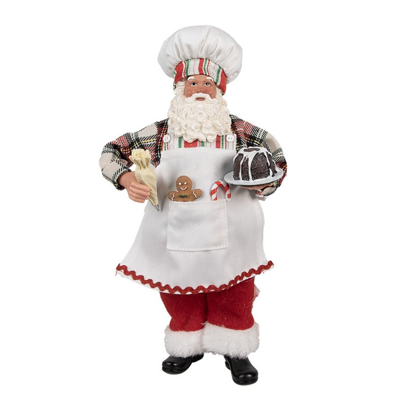 Clayre & Eef Textil-Weihnachtsmann „in der Weihnachtsbäckerei“, 16x9x28 cm (65629)