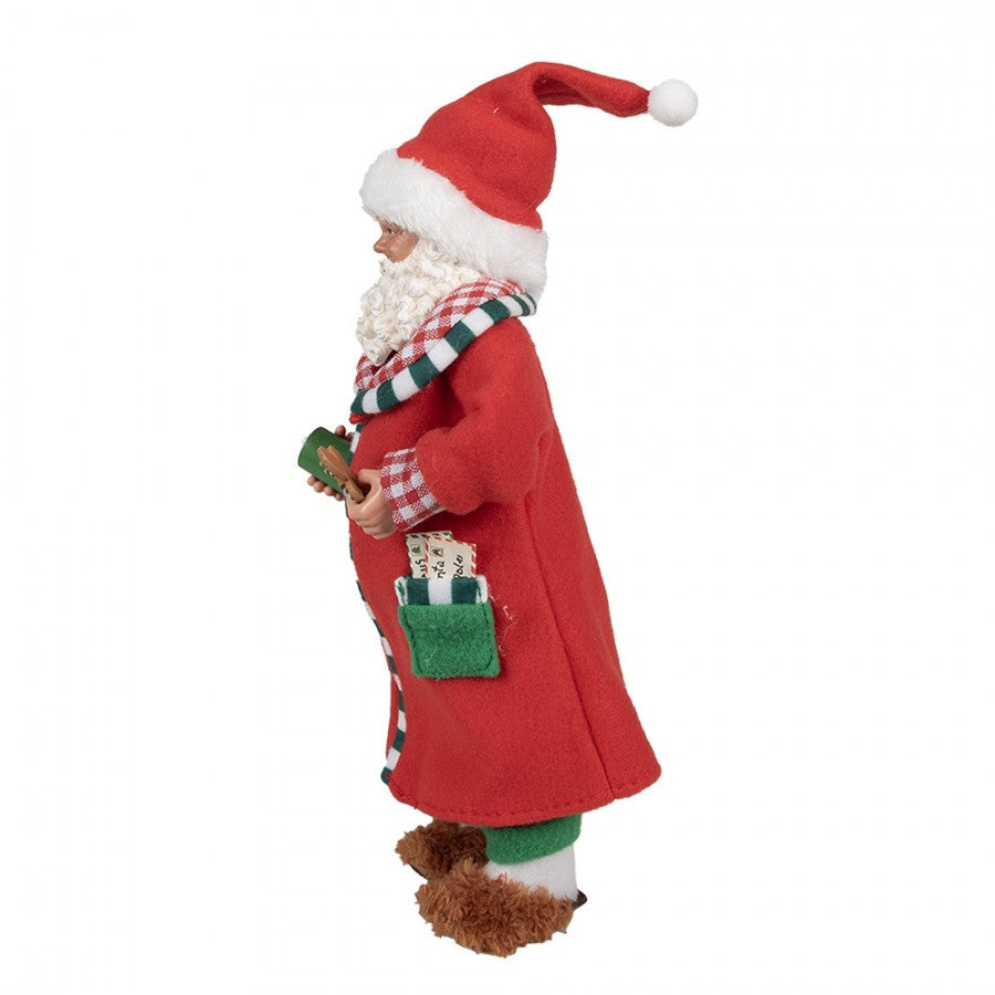 Clayre & Eef Textil-Weihnachtsmann „Mit Gaben & Reiser“ aus Textil, 15x9x28 cm (65630)