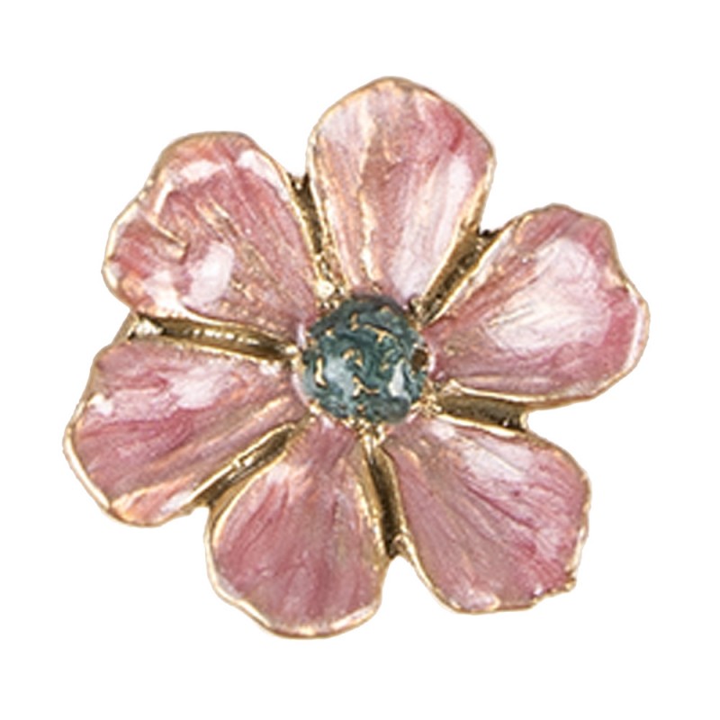 Metall-Möbelknauf Blume Zartrosa-Gold Ø 4x3 cm von Clayre & Eef (65741)