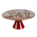 XXL-Tortenplatte auf Fuß Nussknacker Spielzeugstube Rot Ø 33x14 cm von Clayre & Eef (65752)
