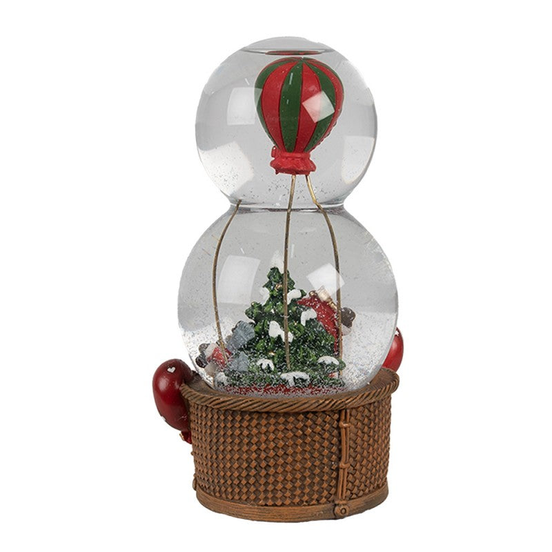 Clayre & Eef Schneekugel mit Spieluhr „Weihnachtsmann Festtagszauber“, 12x10x21 cm (65768)