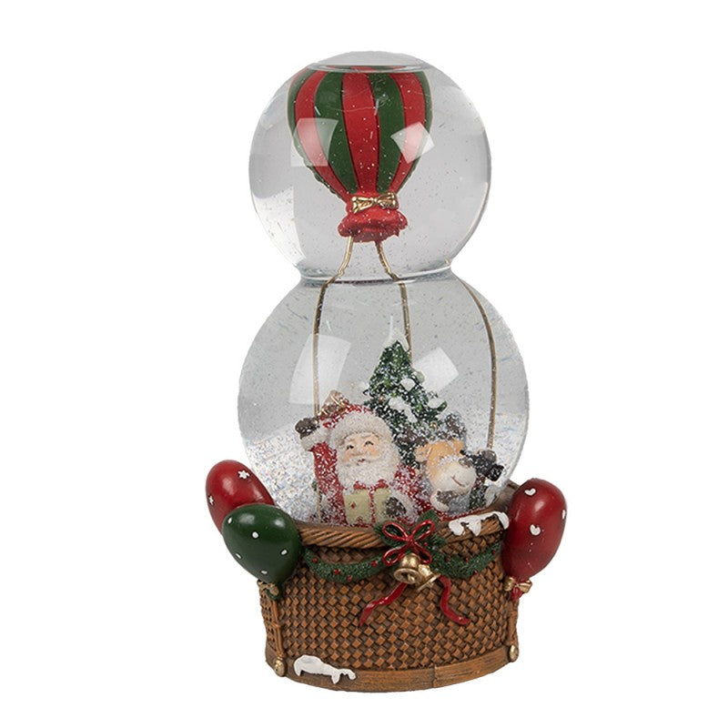 Clayre & Eef Schneekugel mit Spieluhr „Weihnachtsmann Festtagszauber“, 12x10x21 cm (65768)