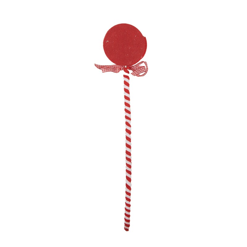 Weihnachtsdekoration Lollypop Lutscher Dekostecker Candy Swirl Rot Weiß 9x1x41 cm von Clayre & Eef (65851)