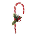 Weihnachtsdekoration Zuckerstange Tannenzapfen Beeren Rot Weiß 13x3x30 cm von Clayre & Eef (65852)